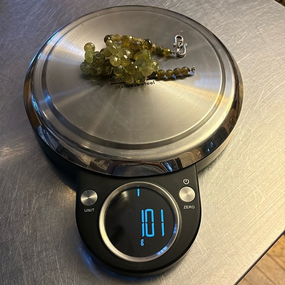 Faceted Grossular Green Garnet Briolette Necklace with Sterling S hook clasp - Picture 5 of 8